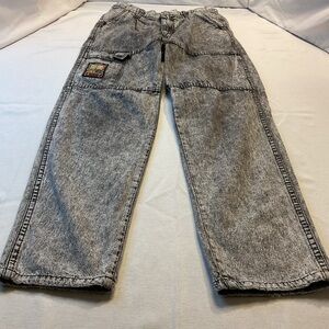 Wrangler Vintage Kids Black Denim Jeans, Size 14 Black Strech Waist Embroidery